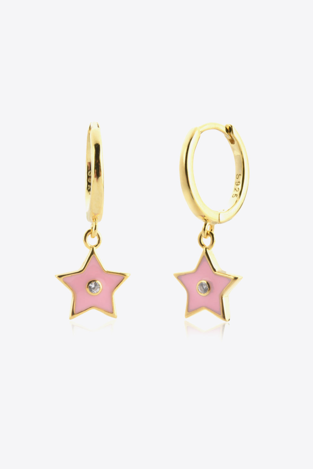 Zircon 925 Sterling Silver Star Drop Earrings